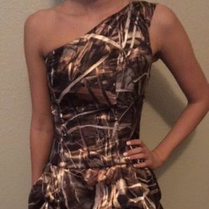 Camouflage one shoulder Formal Dress